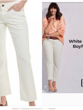CAbi White Boyfriend Jeans